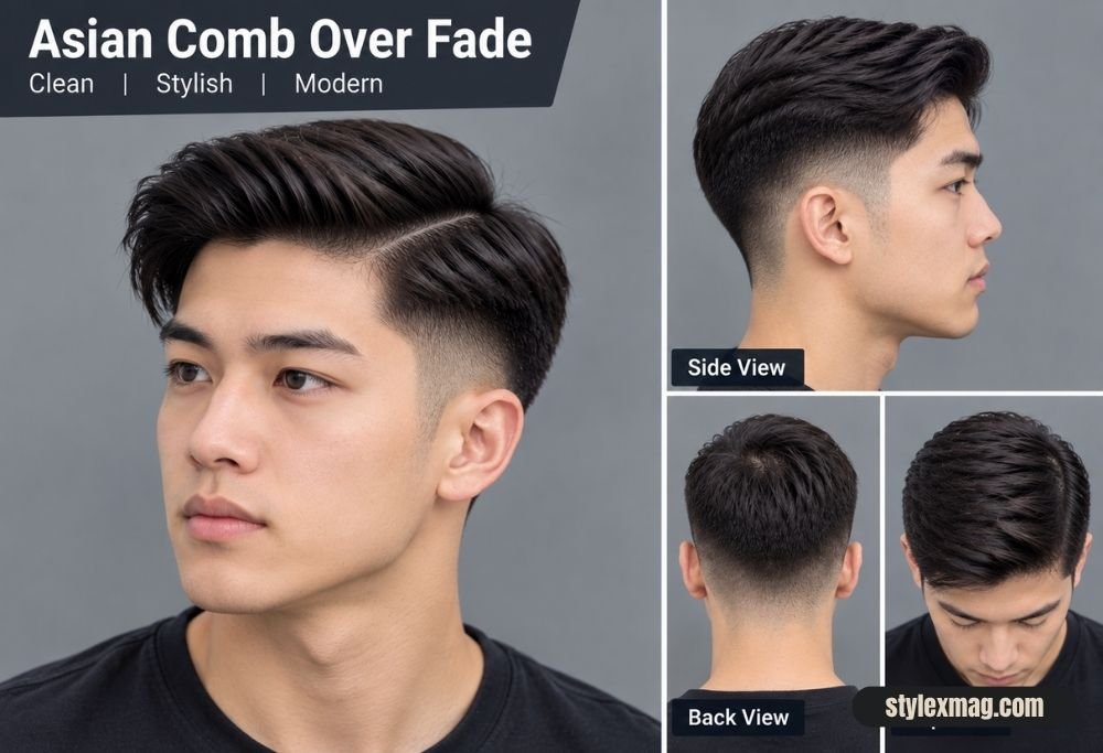 Comb Over Fade Haircut: 31 Stylish Styles for Men in 2026 30 Asian Comb Over Fade