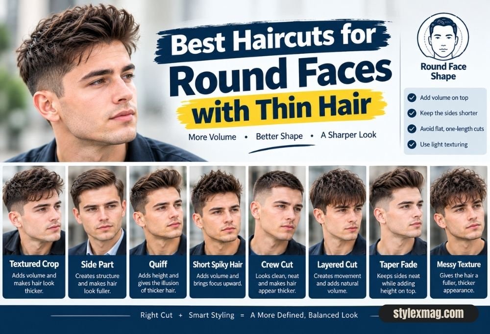 28 Best Round Face Shape Haircuts For Men to Look Sharp in 2026 29 Best Haircuts for Round Faces with Thin Hair