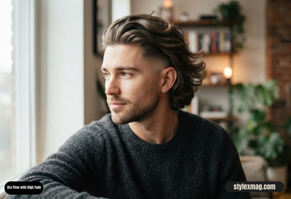 28 Best Round Face Shape Haircuts For Men to Look Sharp in 2026 24 Bro Flow with High Fade