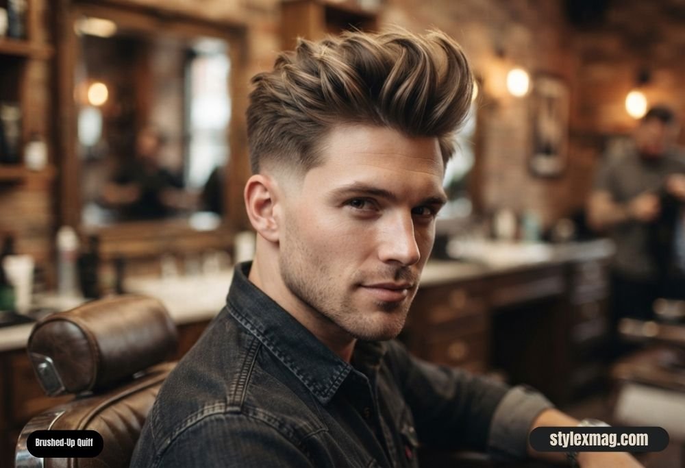 Haircuts for Receding Hairline Men 35 Styles for a Fuller Look 26 Brushed-Up Quiff