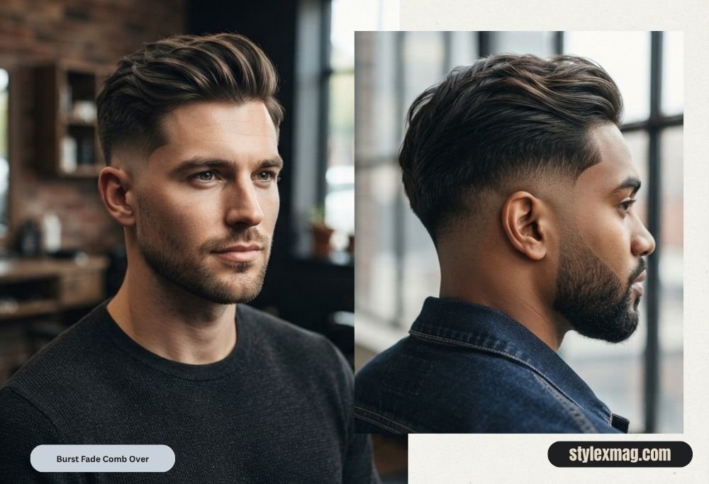 Comb Over Fade Haircut: 31 Stylish Styles for Men in 2026 8 Burst Fade Comb Over