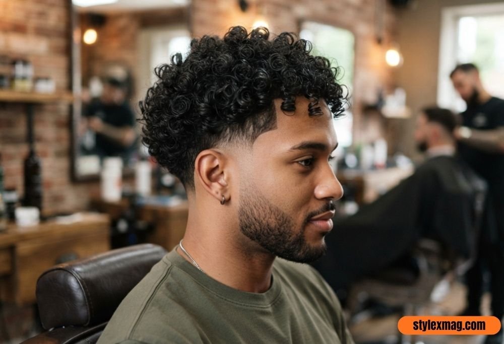 Burst Fade with Curls