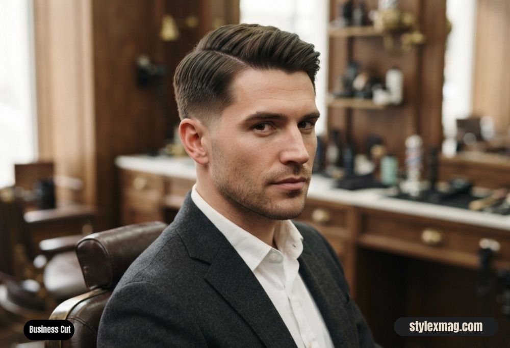Haircuts for Receding Hairline Men 35 Styles for a Fuller Look 34 Business Cut