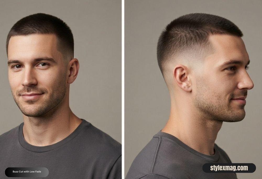 Diamond Face Shape Hairstyles for Men 22 Best Styles for 2026 3 Buzz Cut with Low Fade