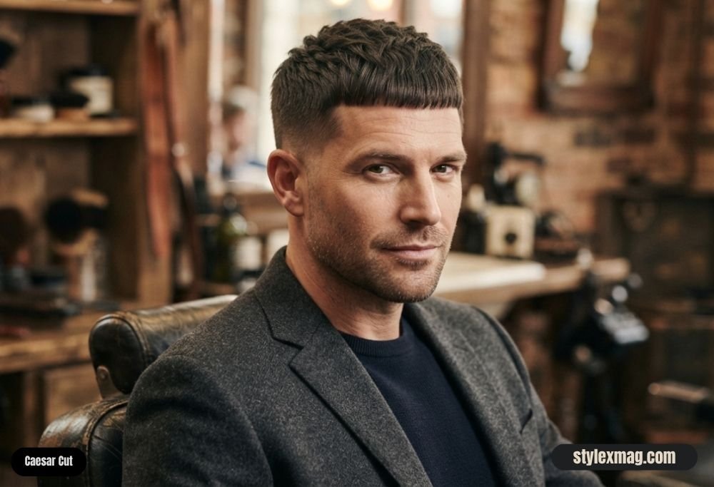 25 Oval Face Shape Haircuts for Men: Stylish Cuts for 2026 5 Caesar Cut