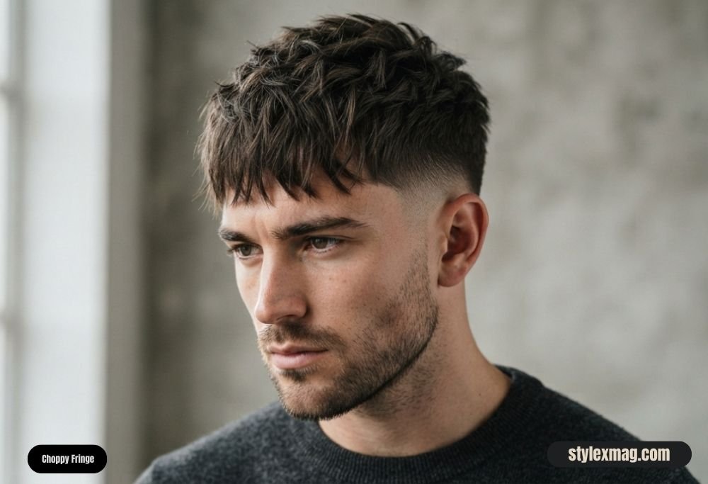 Haircuts for Receding Hairline Men 35 Styles for a Fuller Look 24 Choppy Fringe