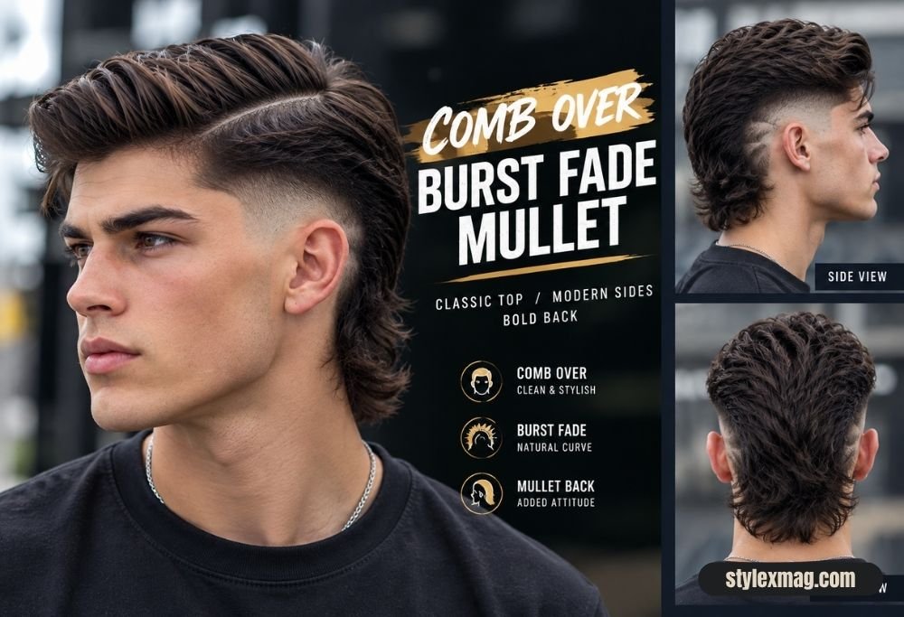 Comb Over Fade Haircut: 31 Stylish Styles for Men in 2026 32 Comb Over Burst Fade Mullet