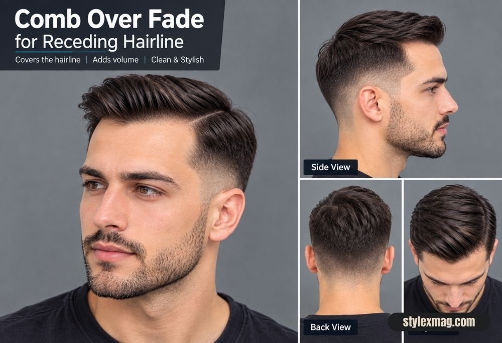 Comb Over Fade Haircut: 31 Stylish Styles for Men in 2026 29 Comb Over Fade for Receding Hairline