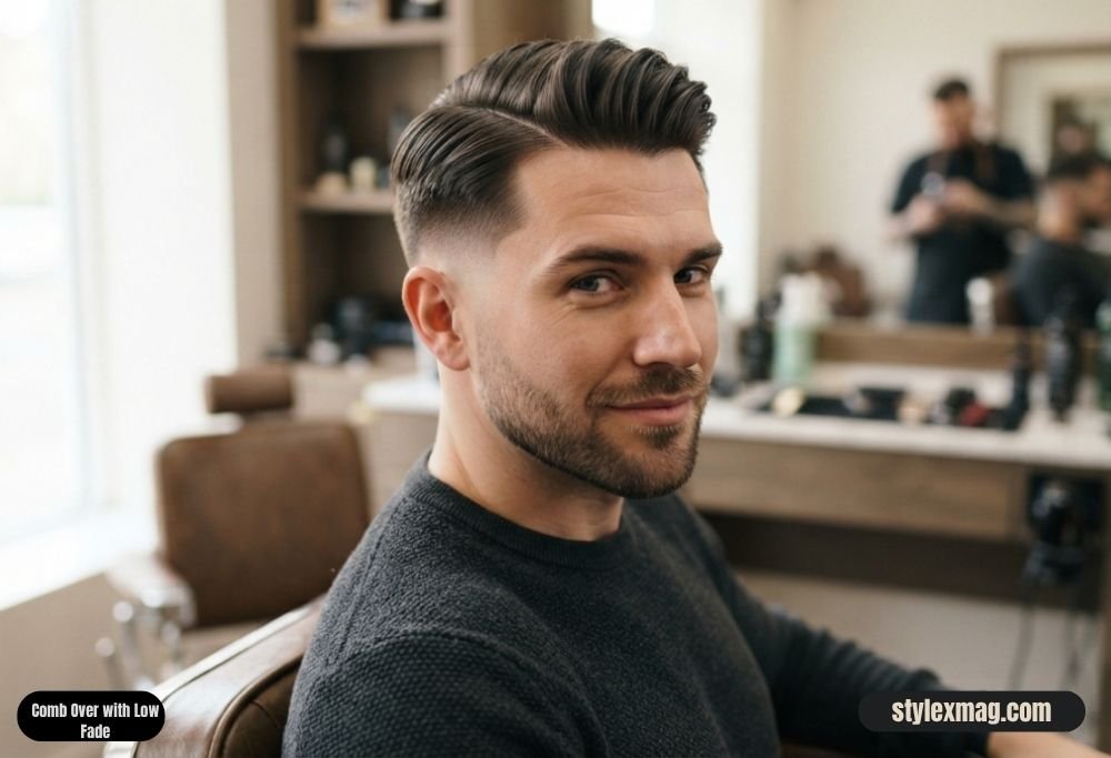 30 Best Square Face Shape Haircuts for Men: Stylish 2026 Looks 19 Comb Over with Low Fade