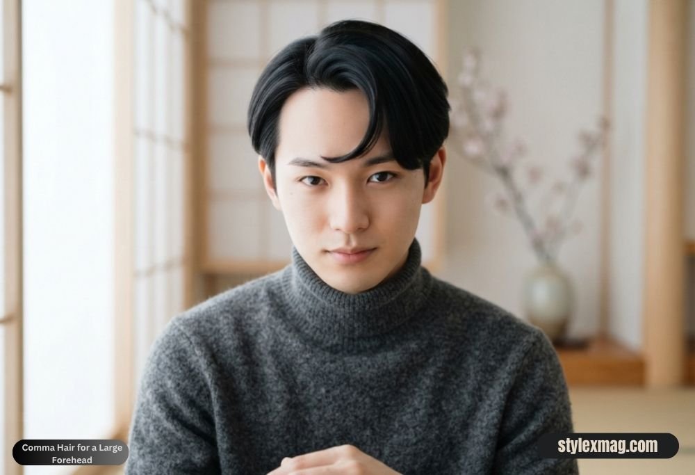 Comma Hair for a Large Forehead