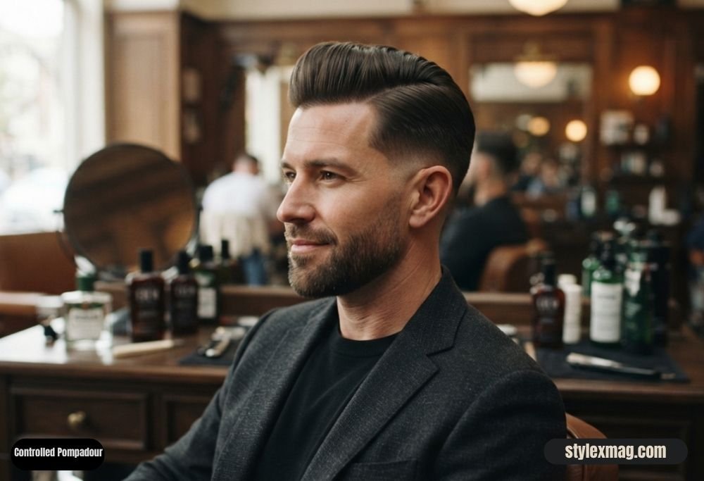 25 Oval Face Shape Haircuts for Men: Stylish Cuts for 2026 10 Controlled Pompadour