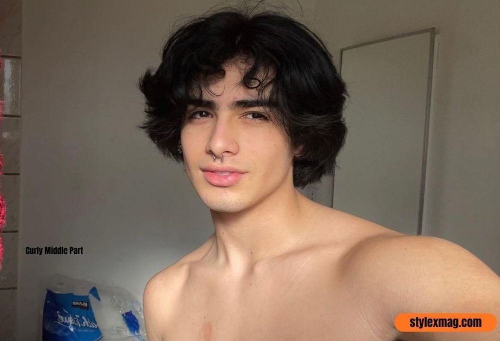 Curly Middle Part