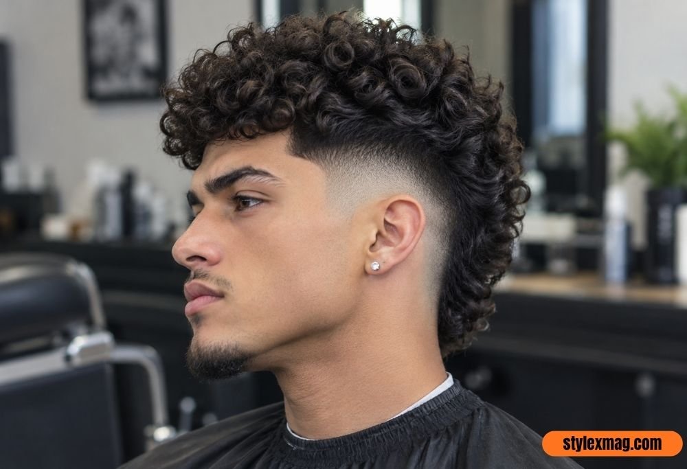 Curly Mohawk Fade