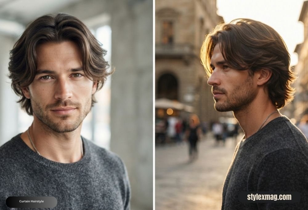 Heart Face Shape Hairstyles for Men 30 Best Styles for 2026 10 Curtain Hairstyle