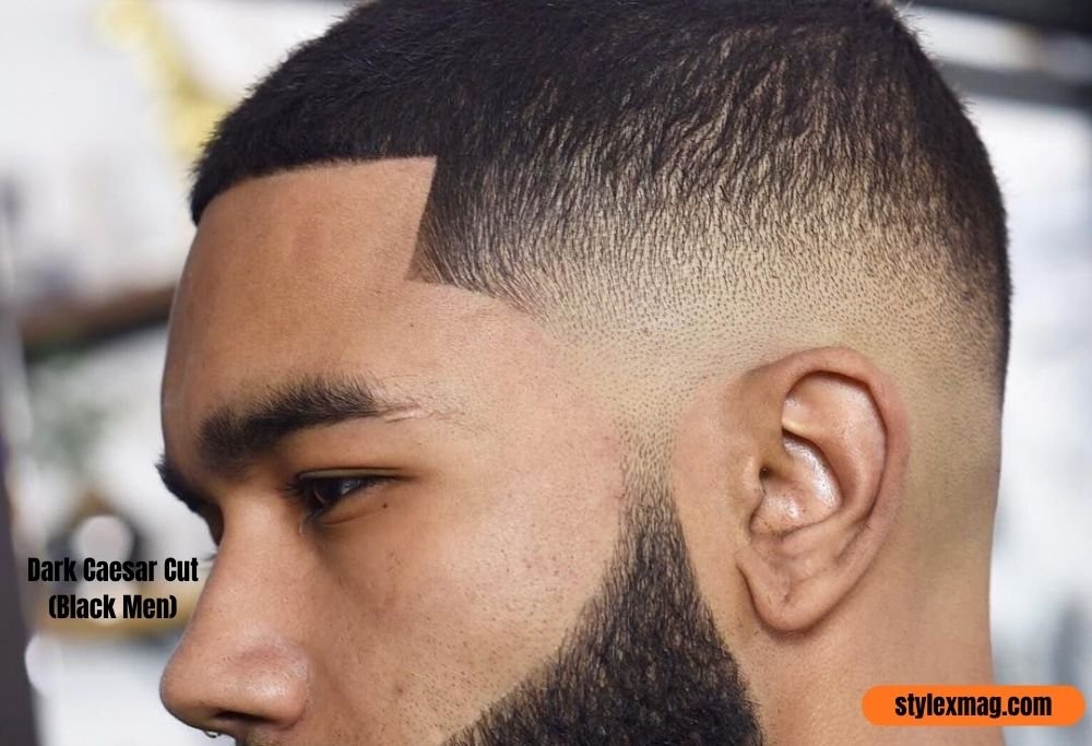 Dark Caesar Cut (Black Men)