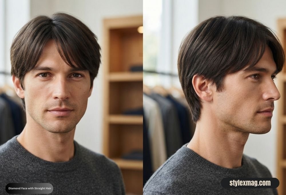 Diamond Face Shape Hairstyles for Men 22 Best Styles for 2026 24 Diamond Face with Straight Hair
