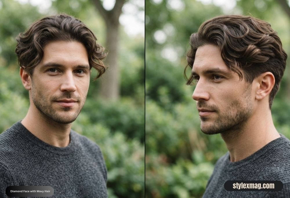 Diamond Face Shape Hairstyles for Men 22 Best Styles for 2026 25 Diamond Face with Wavy Hair