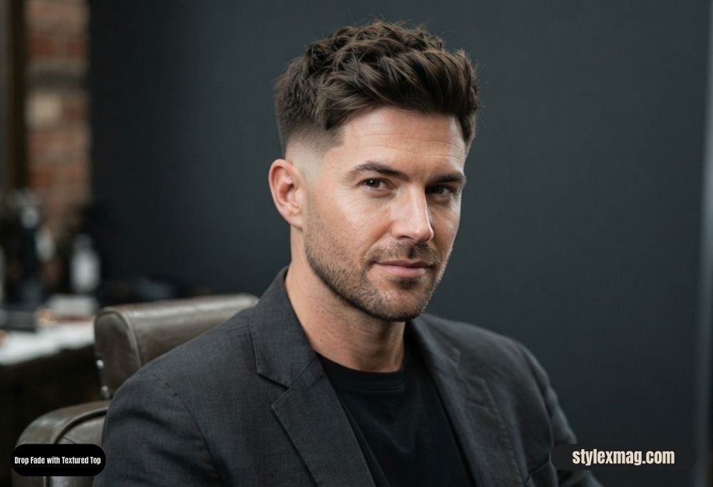 28 Best Round Face Shape Haircuts For Men to Look Sharp in 2026 16 Drop Fade with Textured Top