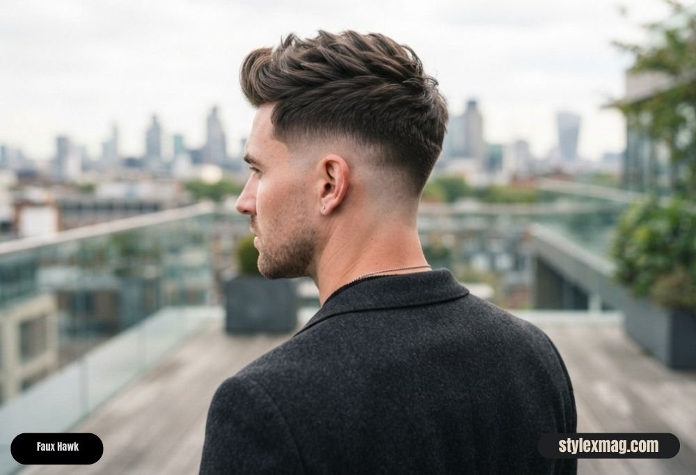 25 Oval Face Shape Haircuts for Men: Stylish Cuts for 2026 7 Faux Hawk