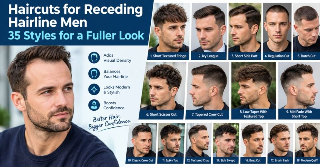 Haircuts for Receding Hairline Men