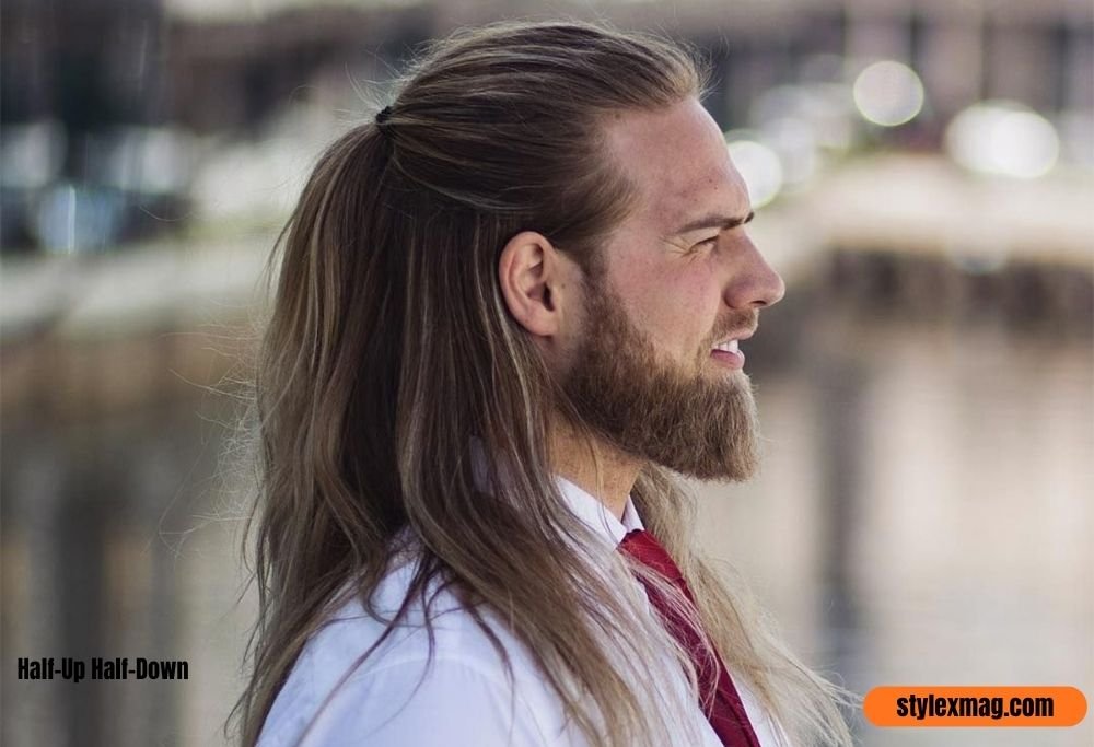Long Hairstyles for Men: 35 Best Styles for Every Hair Type 34 Half-Up Half-Down
