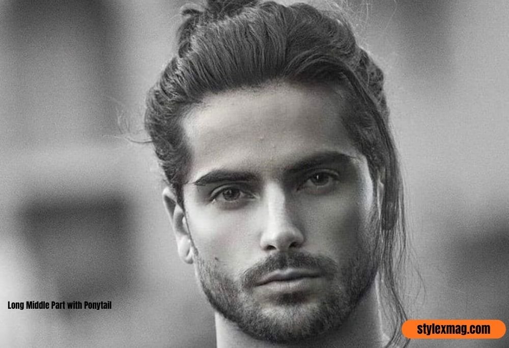 Long Middle Part with Ponytail