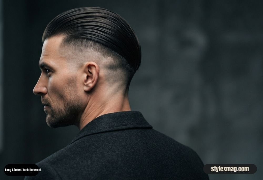 28 Best Round Face Shape Haircuts For Men to Look Sharp in 2026 23 Long Slicked-Back Undercut