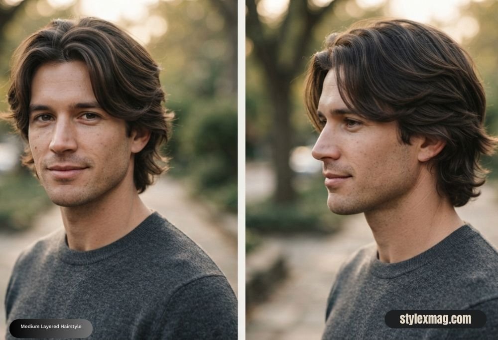 Diamond Face Shape Hairstyles for Men 22 Best Styles for 2026 19 Medium Layered Hairstyle
