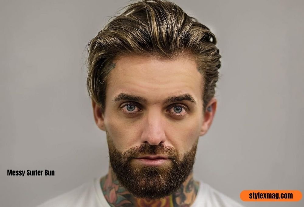 30 Best Surfer Haircut Men Styles for a Cool Beach Look in 2026 7 Messy Surfer Bun