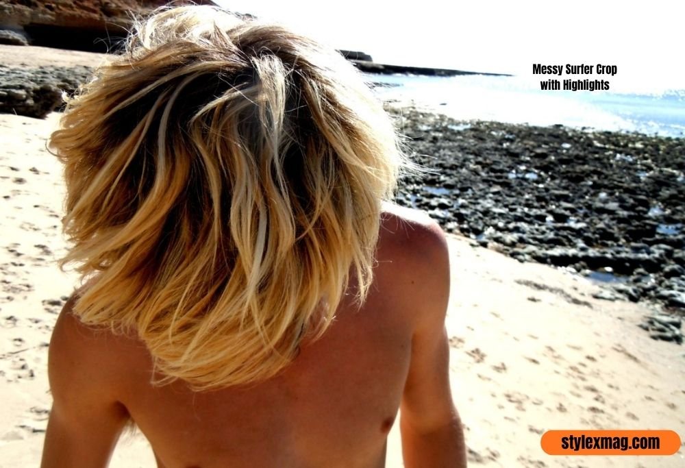 30 Best Surfer Haircut Men Styles for a Cool Beach Look in 2026 25 Messy Surfer Crop with Highlights