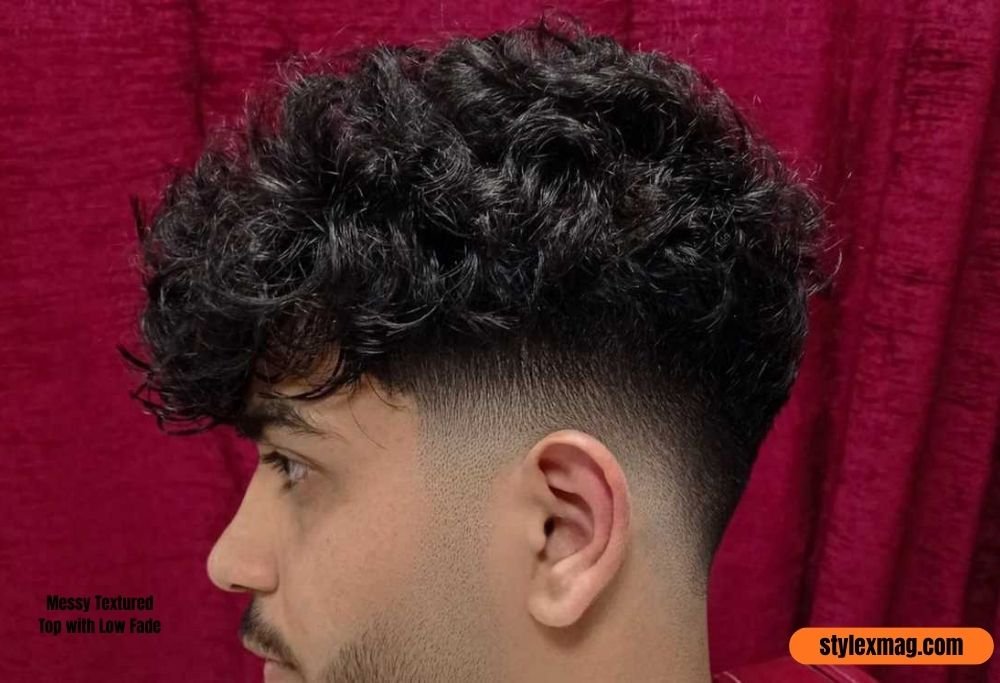 25 Best Thin Straight Hair Haircuts For Men to Add Volume in 2026 26 Messy Textured Top with Low Fade