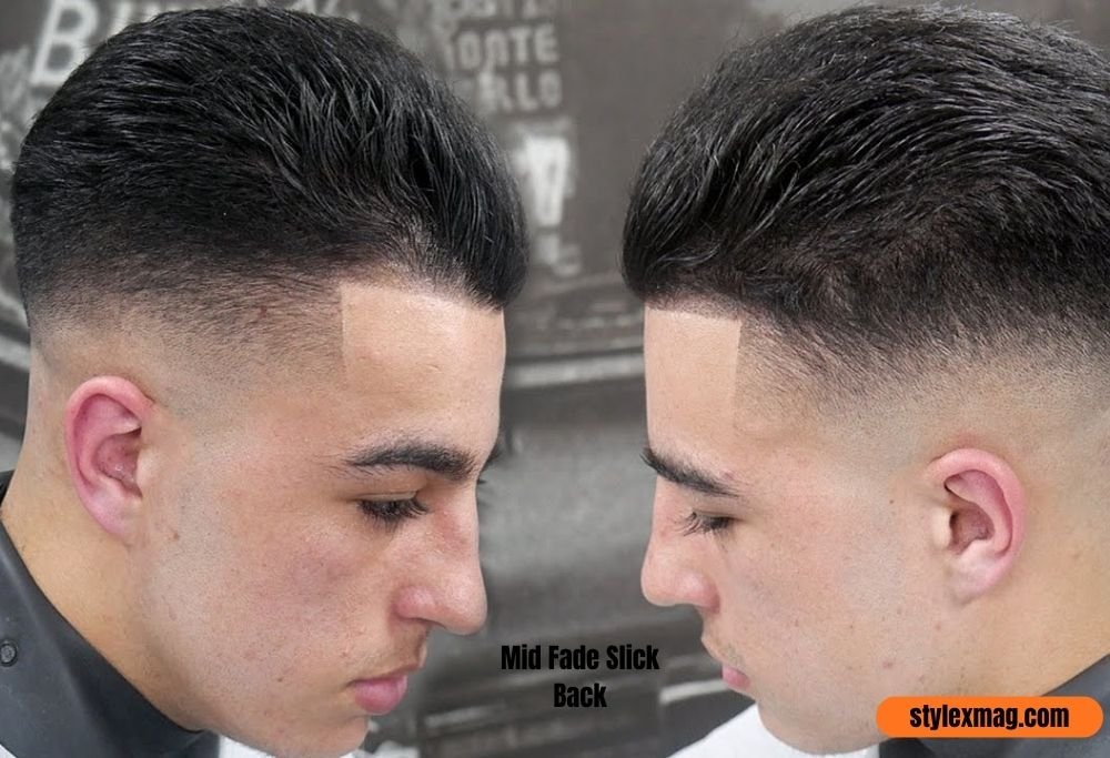 40 Best Mid Fade Haircuts for Men: Styles, Types & Ideas for 2026 24 Mid Fade Slick Back