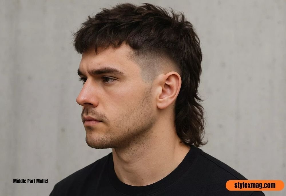 Middle Part Mullet