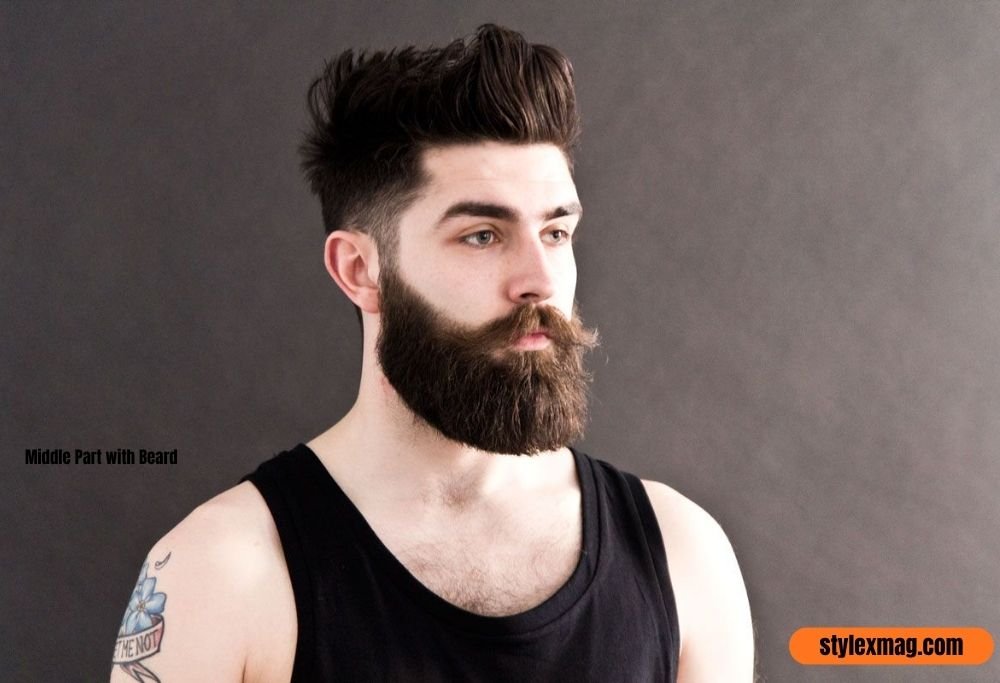 Middle Part with Beard