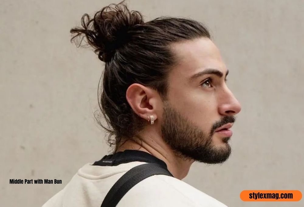 Middle Part with Man Bun