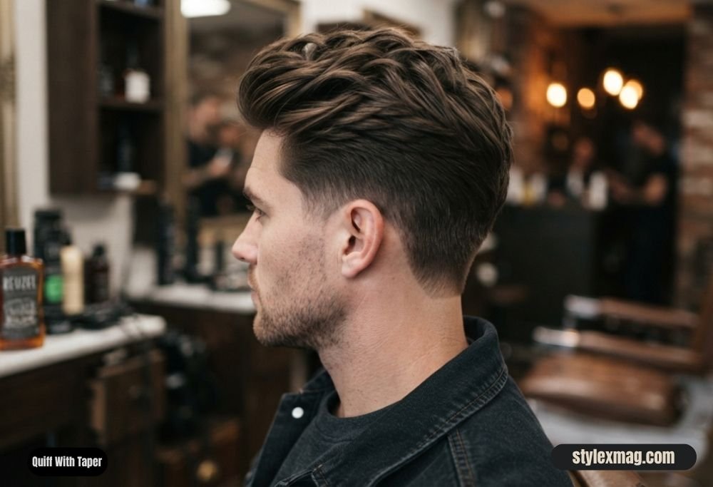 Haircuts for Receding Hairline Men 35 Styles for a Fuller Look 28 Quiff With Taper