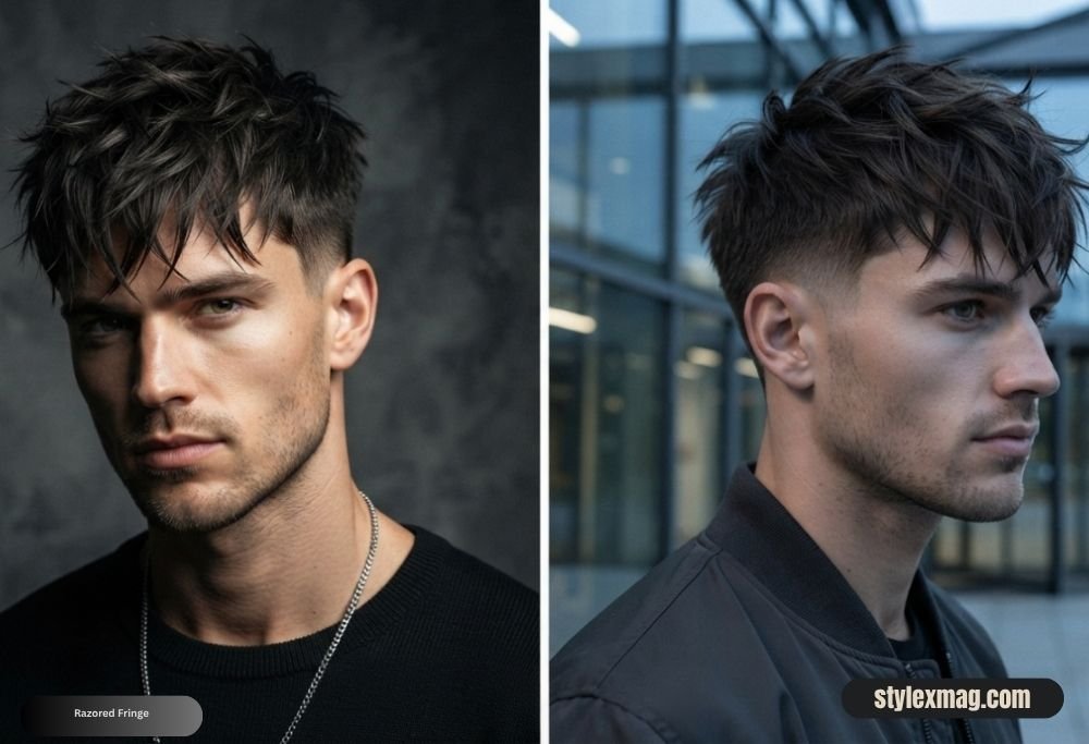 Heart Face Shape Hairstyles for Men 30 Best Styles for 2026 26 Razored Fringe