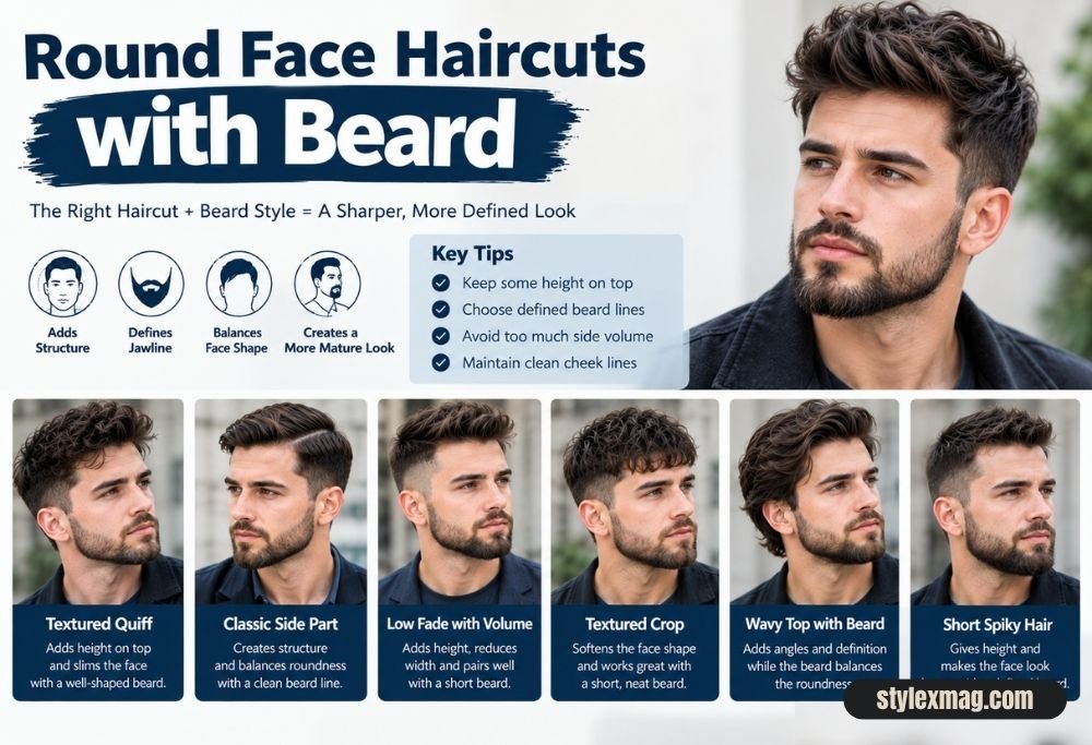 28 Best Round Face Shape Haircuts For Men to Look Sharp in 2026 31 Round Face Haircuts with Beard