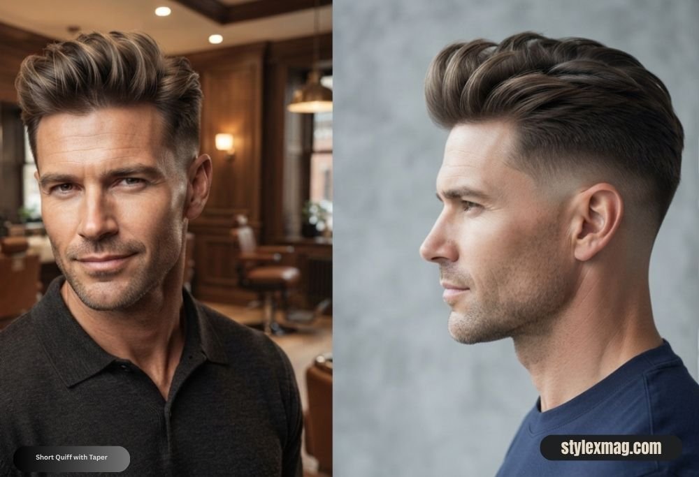 Heart Face Shape Hairstyles for Men 30 Best Styles for 2026 7 Short Quiff with Taper