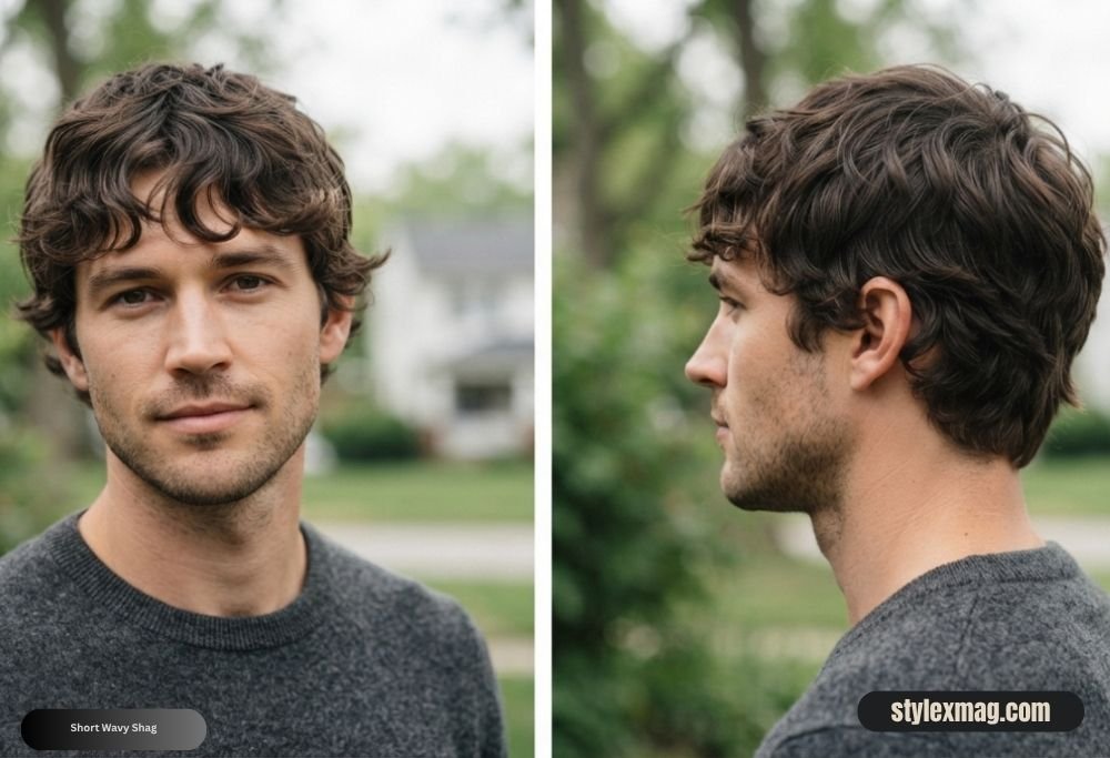 Diamond Face Shape Hairstyles for Men 22 Best Styles for 2026 9 Short Wavy Shag