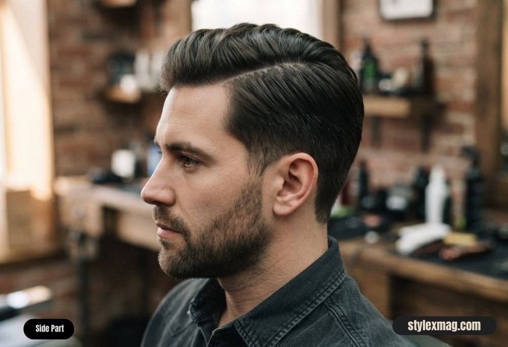 Haircuts for Receding Hairline Men 35 Styles for a Fuller Look 32 Side Part