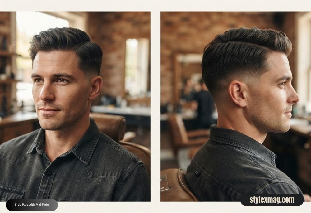 Diamond Face Shape Hairstyles for Men 22 Best Styles for 2026 10 Side Part with Mid Fade