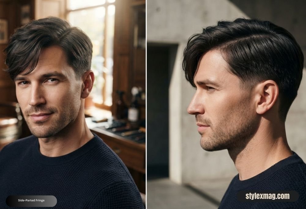 Heart Face Shape Hairstyles for Men 30 Best Styles for 2026 18 Side-Parted Fringe