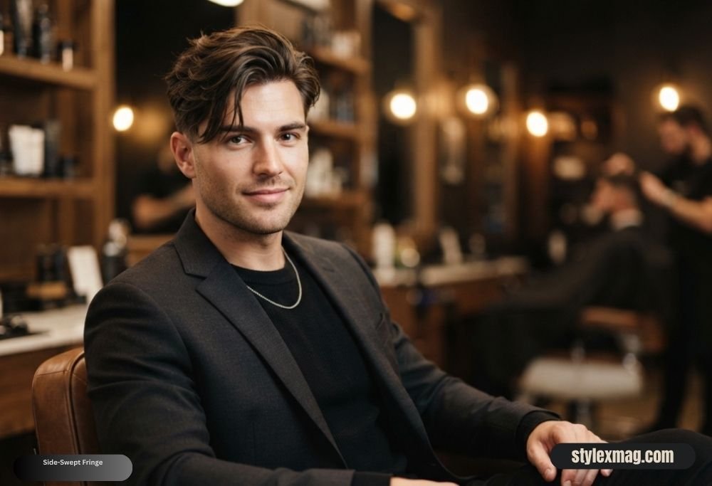 Heart Face Shape Hairstyles for Men 30 Best Styles for 2026 2 Side-Swept Fringe