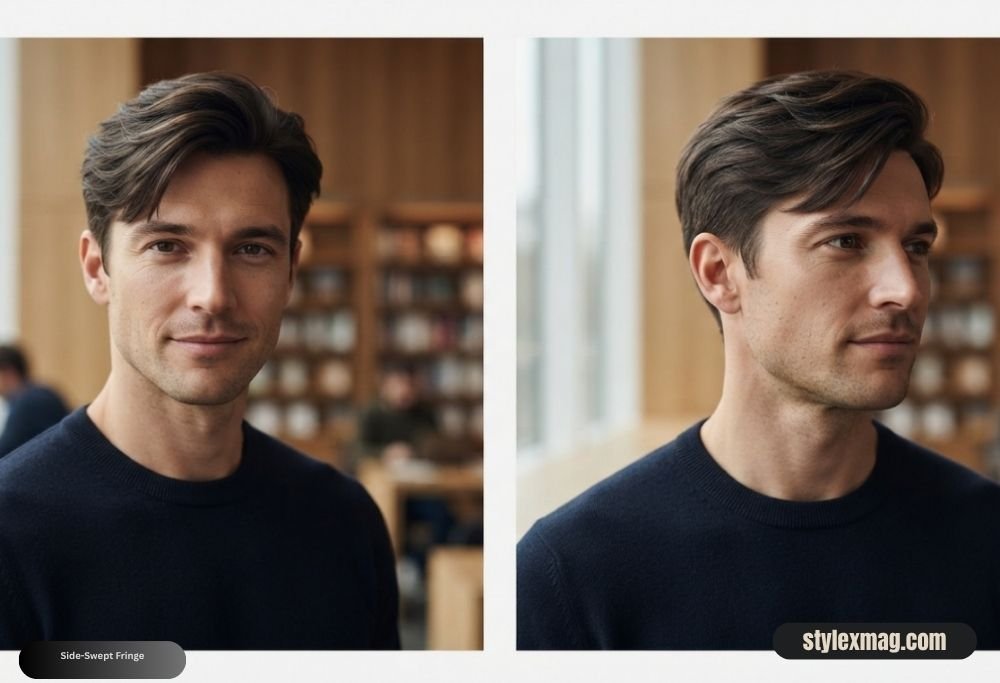 Diamond Face Shape Hairstyles for Men 22 Best Styles for 2026 18 Side-Swept Fringe