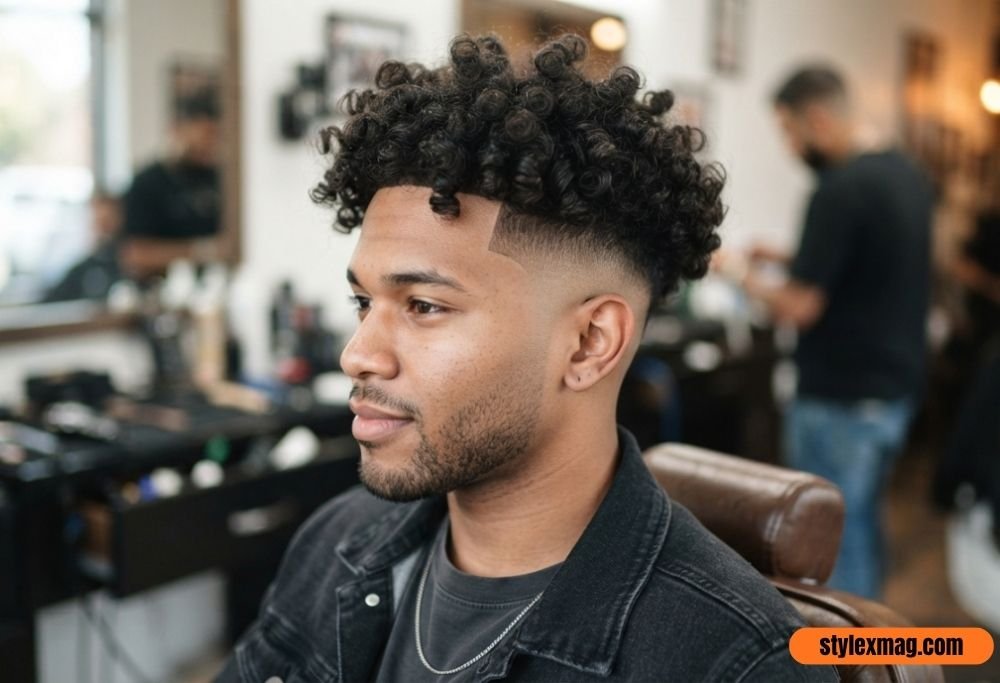 Skin Fade with Curly Top