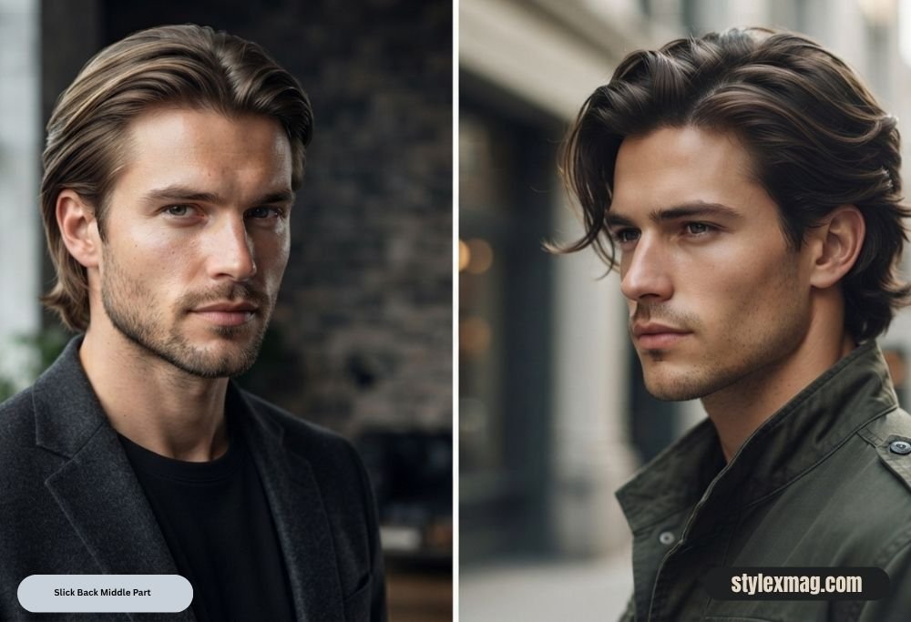 Slick Back Middle Part
