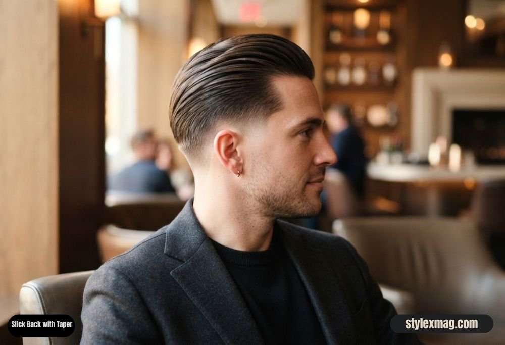25 Oval Face Shape Haircuts for Men: Stylish Cuts for 2026 15 Slick Back with Taper