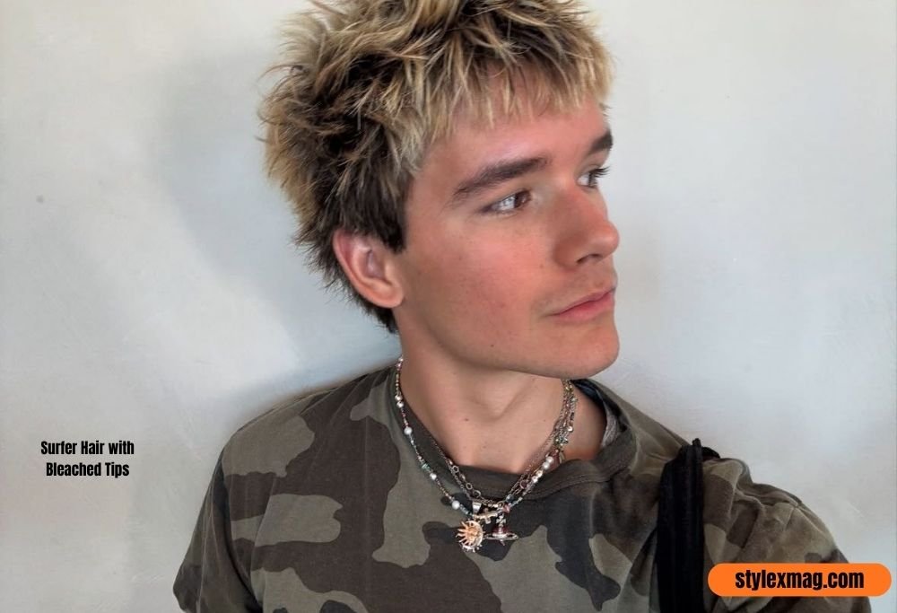 30 Best Surfer Haircut Men Styles for a Cool Beach Look in 2026 29 Surfer Hair with Bleached Tips