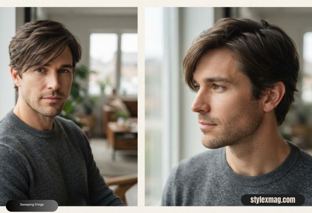 Diamond Face Shape Hairstyles for Men 22 Best Styles for 2026 17 Sweeping Fringe